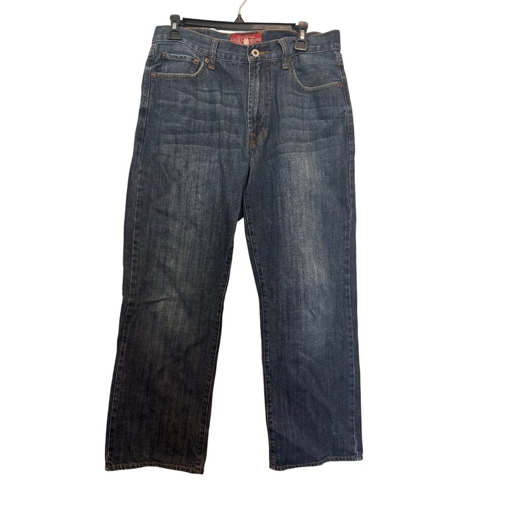 Lucky Brand 181 Relaxed Straight Jeans Mens 32x30 Dark Wash Cotton Denim Casual
